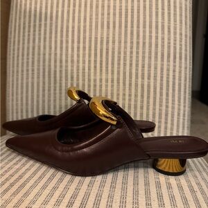 JW PEI HELENA PIERCED MULES- CLARET RED